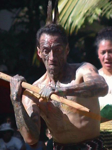 Maori Warrior Attacking